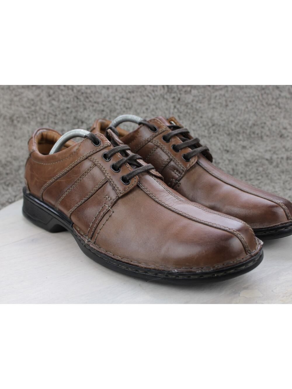 Clarks Collection Touareg Vibe Brown Leather Oxford Shoes Mens 10